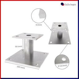 Gezu Impex Heavy Duty Hot Dip Galvanised Elevator Bolt Down Pergola Post Support - Pergola Base - 100 X 100 mm (Pack Of 8) - thumbnail 2