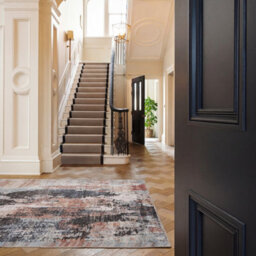 Loomed Blue Grey Multi Colour Abstract Machine Washable Soft Area Rug 160Cm X 230Cm - thumbnail 4