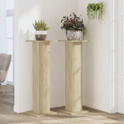 Walplus Plant Stands 2 Pcs Sonoma Oak 30X30X95 Cm Engineered Wood - thumbnail 3