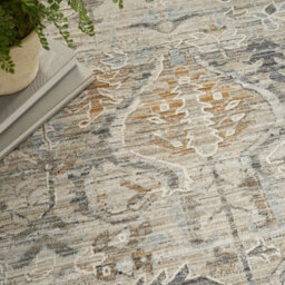 Ivory Traditional Abstract Floral Rug Easy To Clean Dining Room-300Cm X 411Cm - thumbnail 6