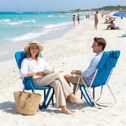 Folding Tall Backpack Beach Chair Heavy Duty Camping Chairs For Outdoor Garden - thumbnail 4