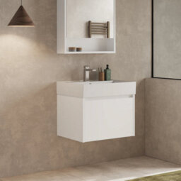 Banyetti Mino 600mm Wall Hung Vanity Unit With Athena Basin - Gloss White - thumbnail 3