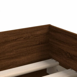 Berkfield Bed Frame Without Mattress Brown Oak 75X190 Cm Small Single Small Single - thumbnail 9