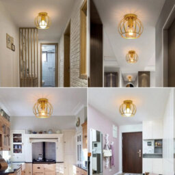 Modern Led Ceiling Light E27 Crystal Chandeliers Iron Pendant Lamp Bedroom Gold - thumbnail 8