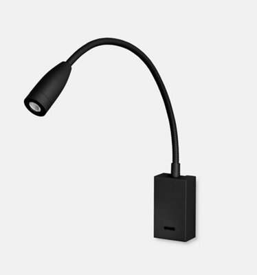 Luminosa Lighting Luminosa Bed Led Wall Reading Light Black 160Lm 3000K