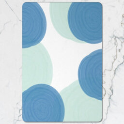 Benjamin Tate Design Blue Circular Print Placemats And Coasters Set With Wood Bottom Designer Artwork Limited Edition - thumbnail 2