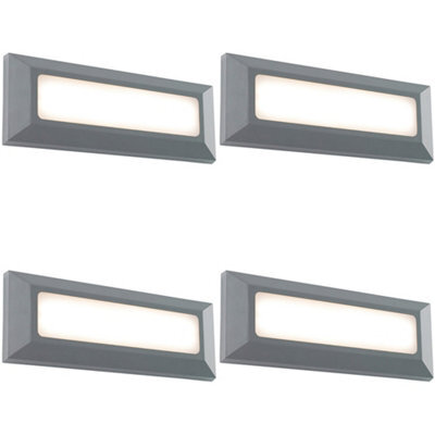 4 Pack Outdoor Ip65 Pathway Guide Light - Direct 3W Warm White Led - Gray Abs - image 1