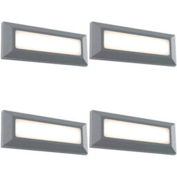 4 Pack Outdoor Ip65 Pathway Guide Light - Direct 3W Warm White Led - Gray Abs - thumbnail 1
