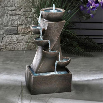 Solar Cascade Water Fountain With Led Lights - image 1