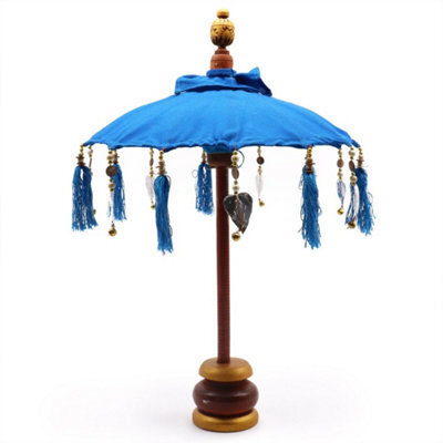 Bali Home Decor Parasol Cotton Turquoise 40Cm Handcrafted - image 1