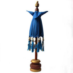 Bali Home Decor Parasol Cotton Turquoise 40Cm Handcrafted - thumbnail 4