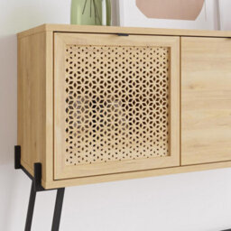 Fwstyle Naive 2 Door 2 Shelf Sideboard Sapphie Oak Effect Metal Frame - thumbnail 4