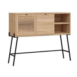 Fwstyle Naive 2 Door 2 Shelf Sideboard Sapphie Oak Effect Metal Frame - thumbnail 3