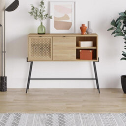 Fwstyle Naive 2 Door 2 Shelf Sideboard Sapphie Oak Effect Metal Frame - thumbnail 1