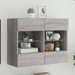Berkfield Durable Tv Wall Cabinet With Led Lights Grey Sonoma 78.5X30X60.5 Cm - thumbnail 2