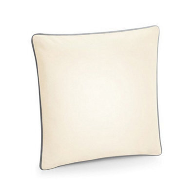 Westford Mill Cotton Piped Cushion Cover Natural/light Grey (One Size)