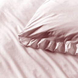 Appletree Cassia Frill 100% Cotton Relaxed Look Lavender Duvet Cover Set - thumbnail 3