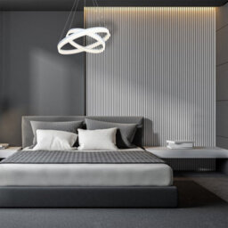 Milagro Ring Led Designer Pendant Lamp A Stunning Centrepiece Formed From 2 White Circular Led Hoops With Remote Control Included - thumbnail 1