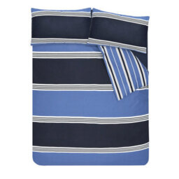 Smart Living Printed Reversible Polycotton Banded Stripe Duvet Cover And Pillowcase - thumbnail 6