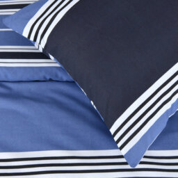 Smart Living Printed Reversible Polycotton Banded Stripe Duvet Cover And Pillowcase - thumbnail 4