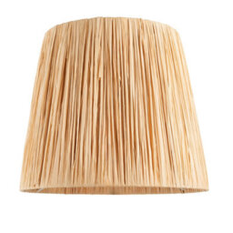 Loops Elegant 2 Pack Of Natural Raffia Tapered Cylinder Lamp Shades In Matt Black - thumbnail 5