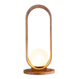 Luminosa Lighting Elstead Sfera Globe Table Lamp Teak - thumbnail 5