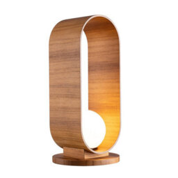 Luminosa Lighting Elstead Sfera Globe Table Lamp Teak
