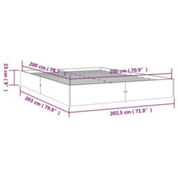 Berkfield Bed Frame Solid Wood 200X200 Cm - thumbnail 9