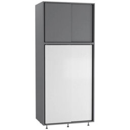 Urbn-Living Urbnliving 180Cm Height Grey Carcass With 4 Sliding White Doors Wardrobe Bedroom Storage Closet Hanging Rail Cupboard Unit - thumbnail 1
