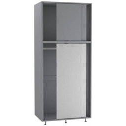 Urbn-Living Urbnliving 180Cm Height Grey Carcass With 4 Sliding White Doors Wardrobe Bedroom Storage Closet Hanging Rail Cupboard Unit - thumbnail 3