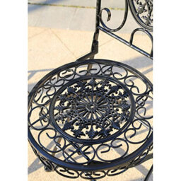 Glamhaus Garden Bistro Set 3 Piece Outdoor Metal Foldable Patio Balcony Furniture - Catalina Black - thumbnail 4