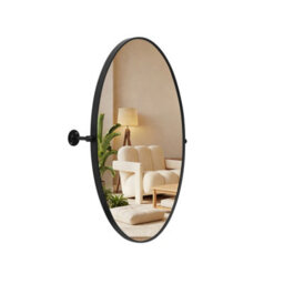 Artloge 500X700mm Oval Pivot Mirror Tilting Bathroom Mirror Framed Wall Mounted Mirror Shatter-Proof - thumbnail 9
