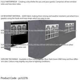 Loops Durable 3X6M Pop-Up Gazebo With Waterproof Side Walls For Outdoor Events - thumbnail 8