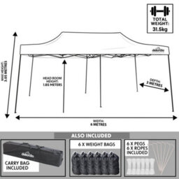 Loops Durable 3X6M Pop-Up Gazebo With Waterproof Side Walls For Outdoor Events - thumbnail 7