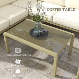 Outsunny 5 Pcs Garden Sofa Set W/ Cushions, Aluminium Furniture Sets, Gold - thumbnail 6