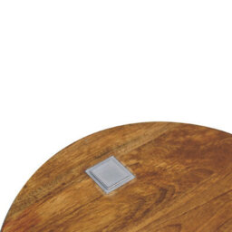 Wyld Haus Bonnieux Chestnut Mango Wood Round Bedside Table With Drawer - thumbnail 7