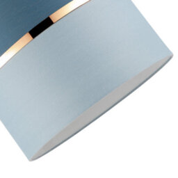 Happy Homewares Sky And Cobalt Blue Cotton Fabric Lamp Shade With Shiny Copper Ring - thumbnail 4