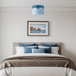 Happy Homewares Sky And Cobalt Blue Cotton Fabric Lamp Shade With Shiny Copper Ring - thumbnail 6