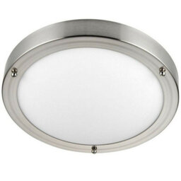 Ip44 Outdoor Dimmable Bulkhead Light Satin Nickel Bathroom Flush Ceiling Lamp - thumbnail 3