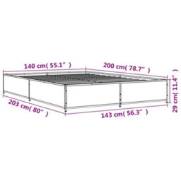 Berkfield Bed Frame Without Mattress Brown Oak 140X200 Cm - thumbnail 9