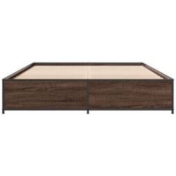 Berkfield Bed Frame Without Mattress Brown Oak 140X200 Cm - thumbnail 4