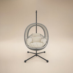 Solace+Co Lana Garden Swing Chair Light Grey Rattan - thumbnail 2