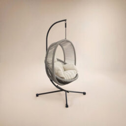 Solace+Co Lana Garden Swing Chair Light Grey Rattan - thumbnail 3