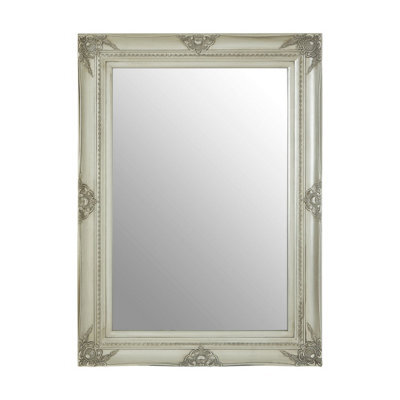 Orsina Baroque Rectangular Wall Mirror,silver Finish Wooden Mirror With Motifs,antique Wall Mirror,statement Mirror - image 1