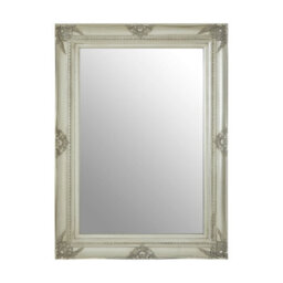 Orsina Baroque Rectangular Wall Mirror,silver Finish Wooden Mirror With Motifs,antique Wall Mirror,statement Mirror