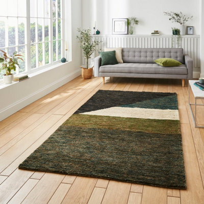 Multi Modern Easy To Clean Abstract Handmade Diningroom Bedroom And Living Room Rug-120Cm X 170Cm - image 1