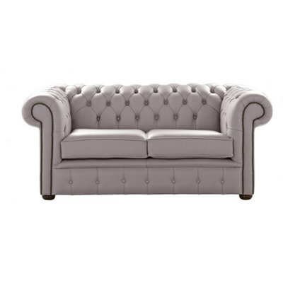 Chesterfield 2 Seater Shelly Owl Leather Sofa Settee Bespoke In Classic Style - image 1