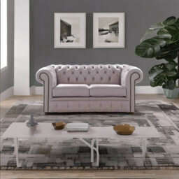 Chesterfield 2 Seater Shelly Owl Leather Sofa Settee Bespoke In Classic Style - thumbnail 2
