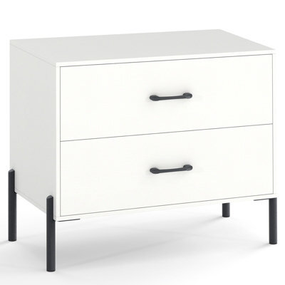 Gainoom 2 Drawers Dresser White Bedside Table Nightstand With 2 Removable Drawers - image 1