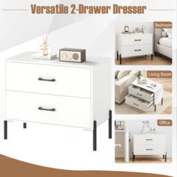 Gainoom 2 Drawers Dresser White Bedside Table Nightstand With 2 Removable Drawers - thumbnail 7